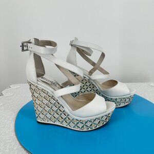 Michael, Michael Kors Gabriella Wedges Optic White with Platforms size 7.5